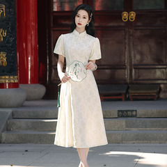 Slimming Lace Aodai-style Nationalist Chinese-style Modified Cheongsam 2025 New Young Women's Retro Summer Dress