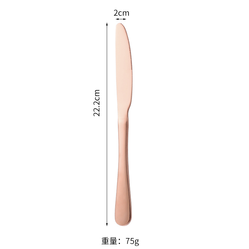 Juego de cuatro piezas de cocina occidental de hotel dorado cuchillo, tenedor y cuchara Transfronterizo 1010 traje de vajilla de acero inoxidable cuchillo, tenedor y cuchara