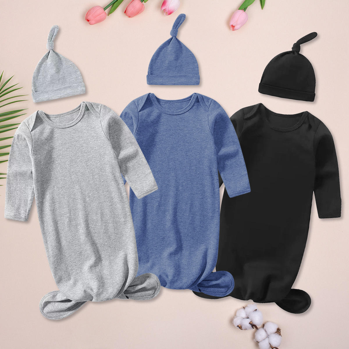 Cross-Border Hot-Selling Factory Baby Sleeping Bag Newborn Swaddle Anti-Kick Blanket Baby Wrap Swaddle Hat