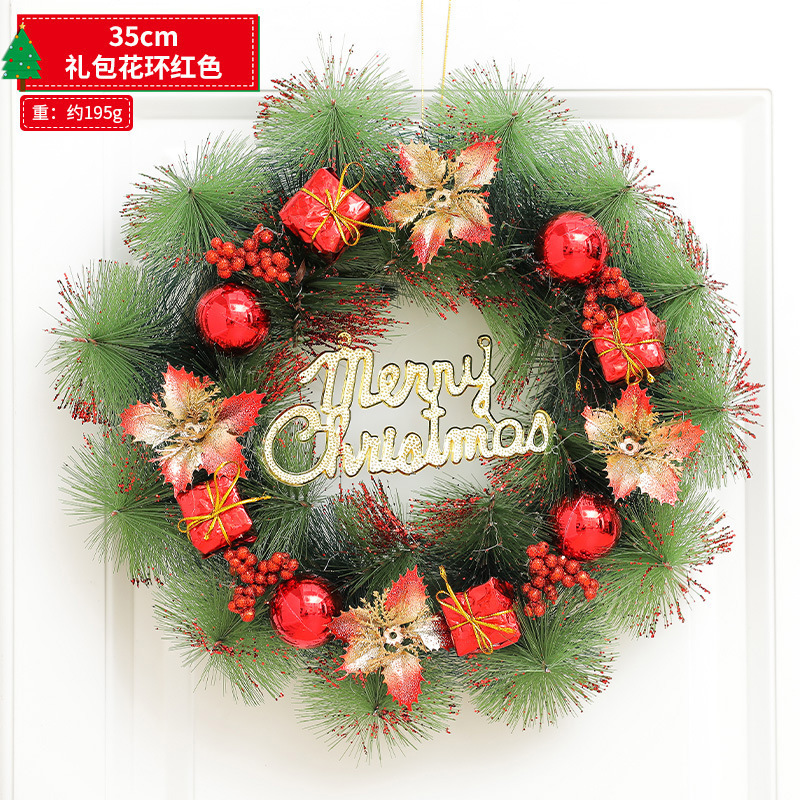クリスマス装飾花輪クリスマス花輪ホテルショッピングモール装飾ドア吊り高級松葉装飾アレンジメント|undefined
