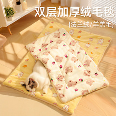 漫画猫マット厚い暖かいソフト両面フランネルマット毛布猫犬洗浄しやすいペット用品