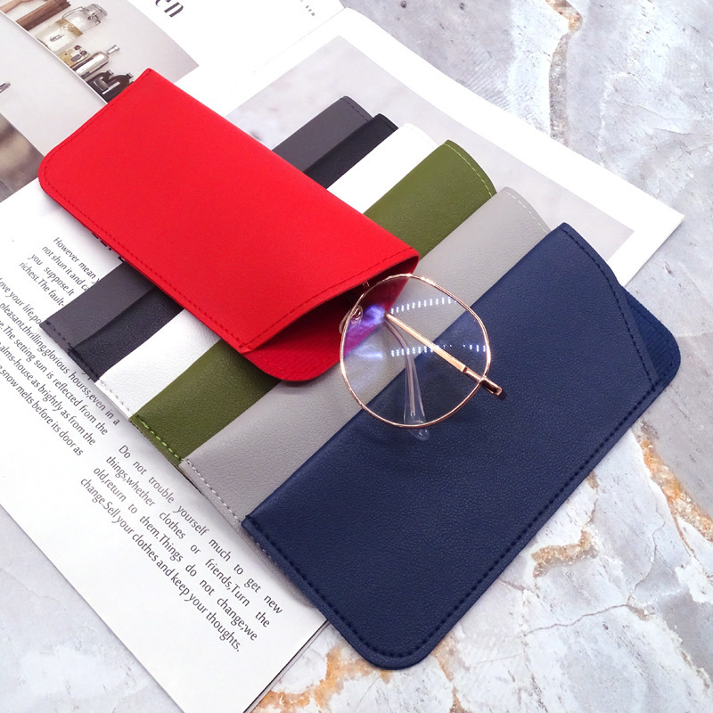 Factory wholesale hand leather glasses case PVC leather Folding sunglasses sunglasses case glasses bag