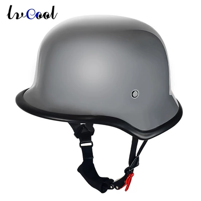 Motosiklet kaskı (dəbilqə) – Certified Retro Half Helmet German - abs-005-cement-gray-m