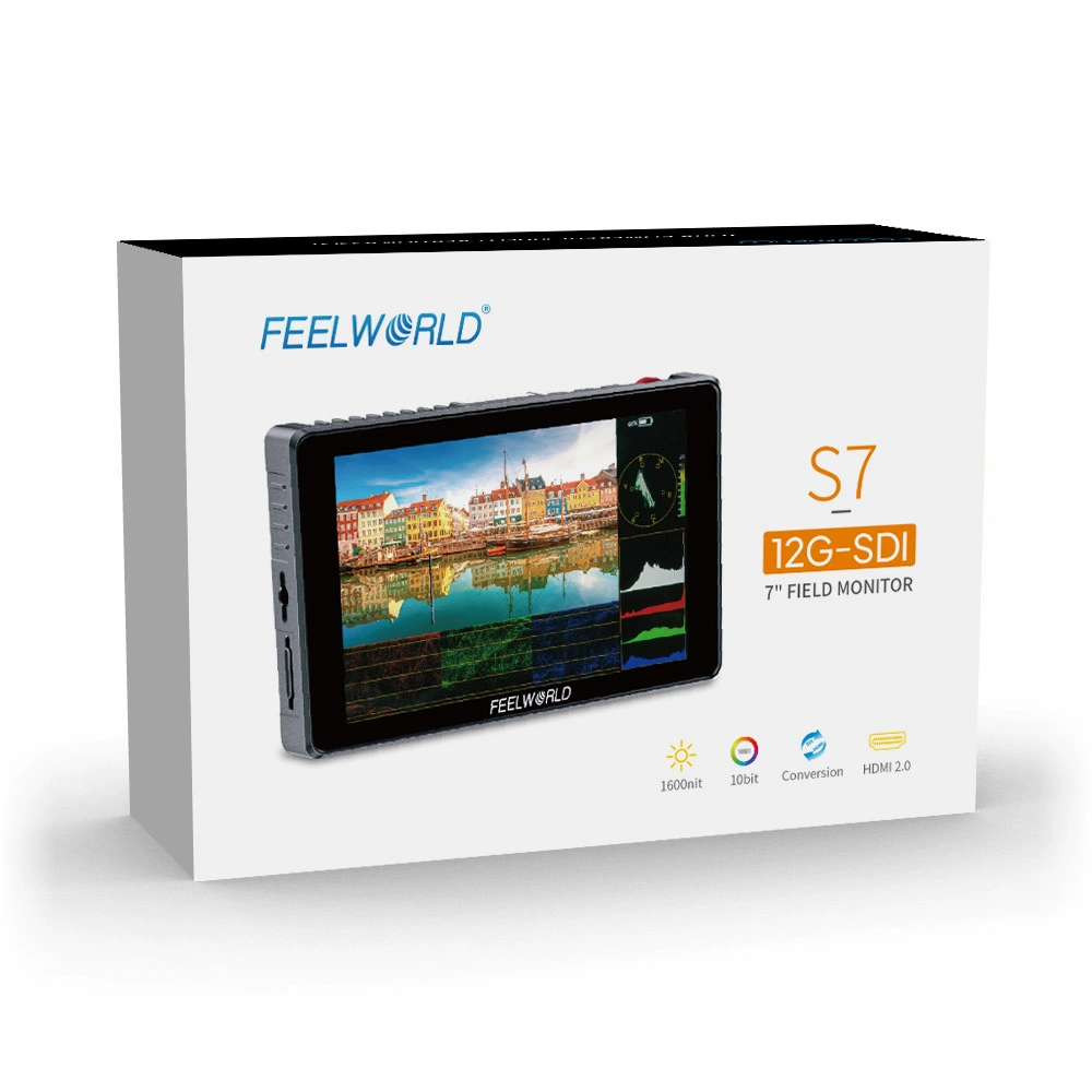 FEELWORLD S7 7-дюймовый 12G-SDI HDMI2.0 фотографический сенсорный монитор подсветка 1600nit