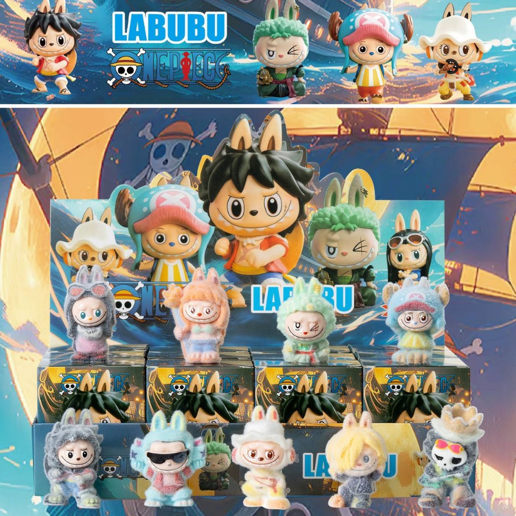 New Labubu Baby Clothes Labubu Blind Box Flocking Doll Wearing Clothes Overalls Desktop Trendy Stall Ornaments