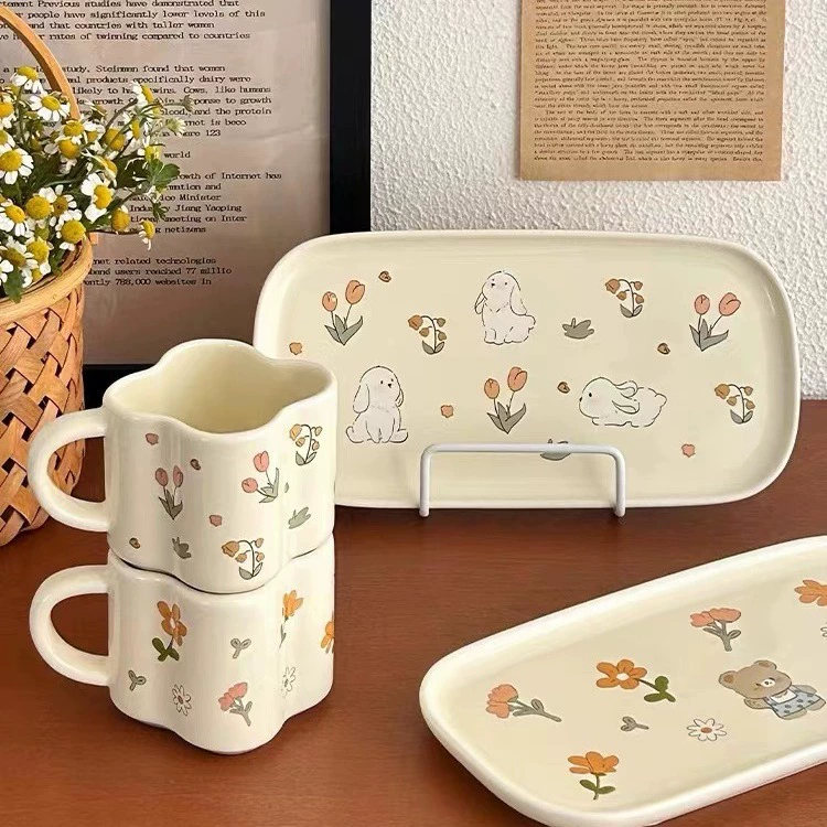 Южная Корея 2023 Весенний сад Набор чашек Посуда Кружка Бытовая чашка Свежая чашка для завтрака Бытовая керамика