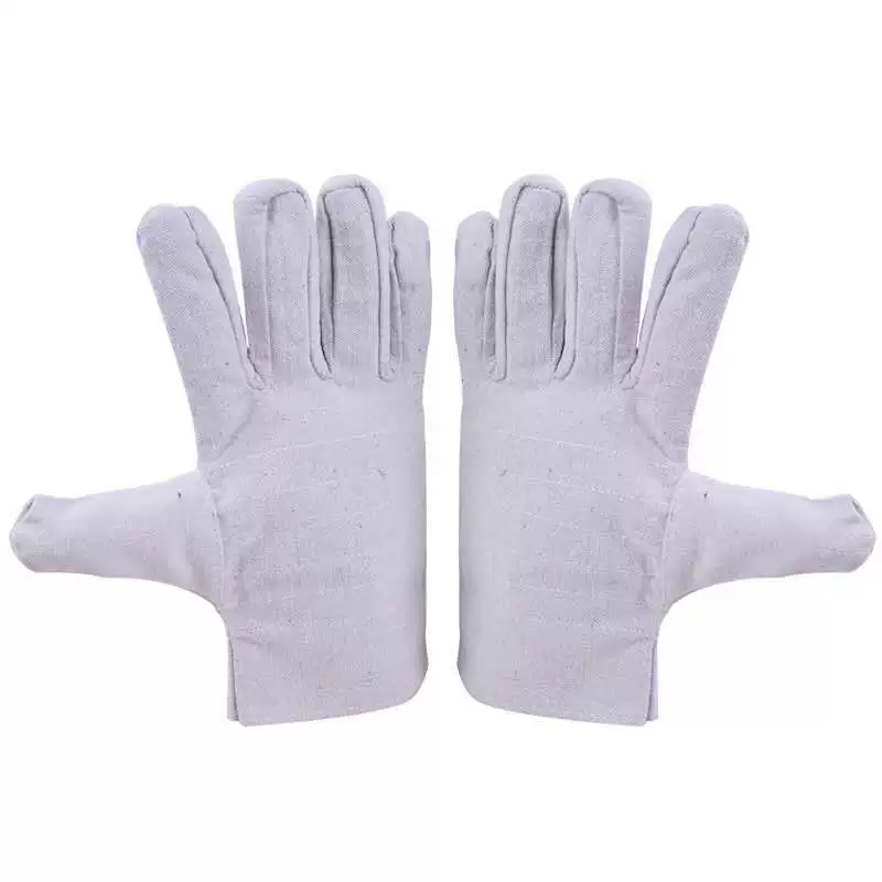 Оптовые термостойкие, устойчивые к ожогам, низкотемпературные белые кожаные перчатки для сварки с двойным слоем, утолщенные, с полной подкладкой, нескользящие, 24 шт.