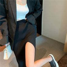 秋冬百搭性感开叉半身裙新款修身辣妹显瘦针织高腰气质长款裙子女