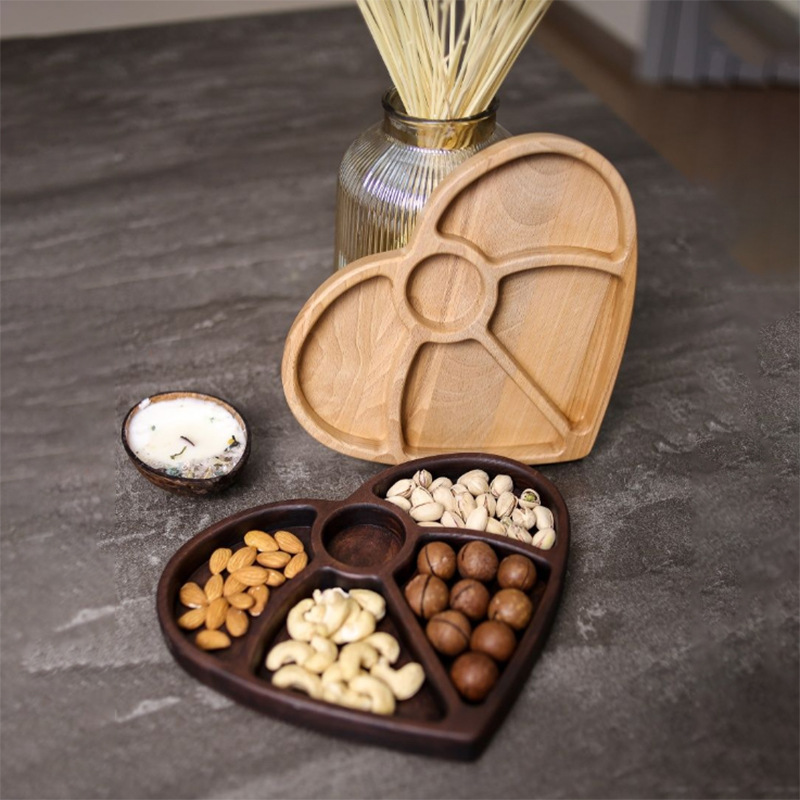 Placa de madera fruta seca irregular fruta merienda Placa de almacenamiento hogar sala de estar creativa multi-funcional con plato de rejilla