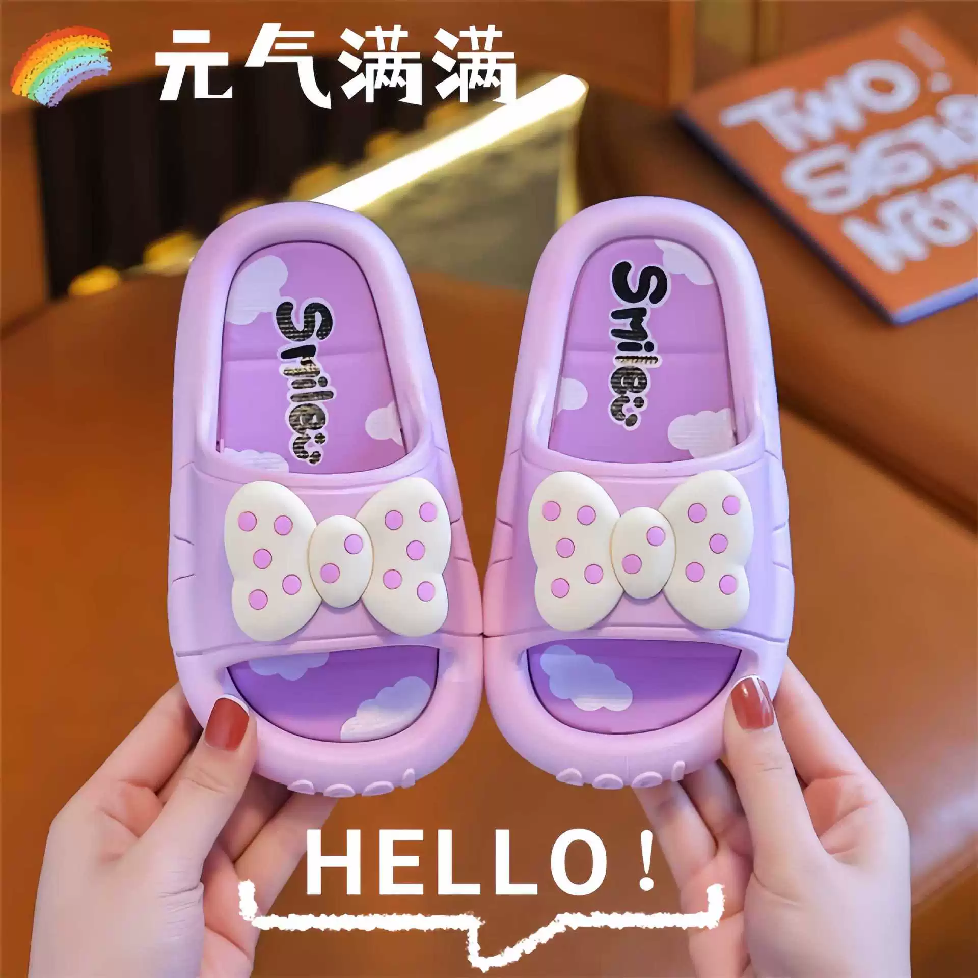 Тапочки для девочек, летние домашние сандалии с мягкой подошвой, милые уличные студенческие Нескользящие сандалии для ванной, детские сандалии