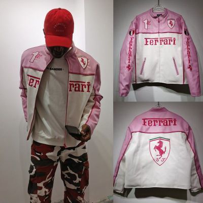 Cross-Border American Pu Leather Jacket, Small Size Women's European and American Jacket, F1 Racing Suit, Trendy Brand Jacket, Motorcycle Suit, Winter