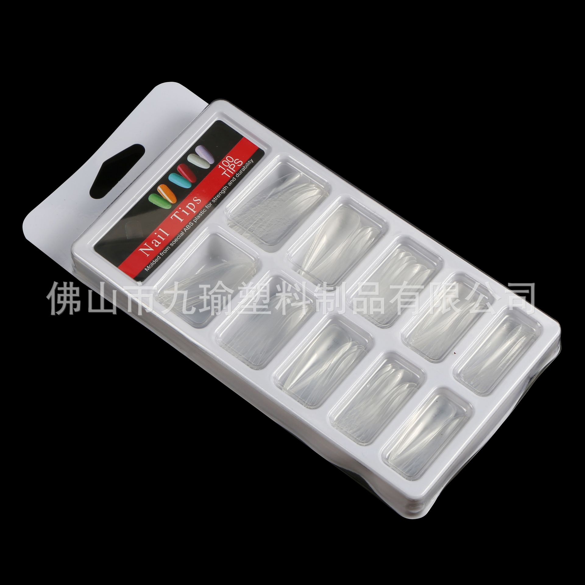 JP006 - 3 medio esmerizado largo cabeza de uñas desgaste extensión de uñas parche de tamaño completo 24 piezas / placa más tamaño opcional