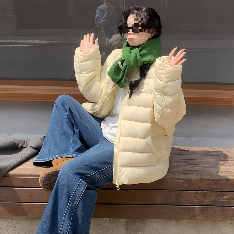 Padded down Jacket Winter White Duck down Coat Lightweight Loose New Style 2026 Thickened Petite Cute Dopamine