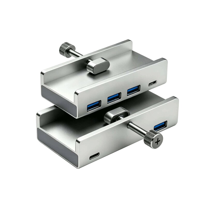 Snap-On Desktop Display Screen 4-in-1 Hub Clip-On USB Expansion Dock Aluminum Alloy USB 3.0 Hub Docking Station Snap-On Desktop Display Screen 4-in-1 Hub Clip-On USB Expansion Dock Aluminum Alloy USB 3.0 Hub Docking Station