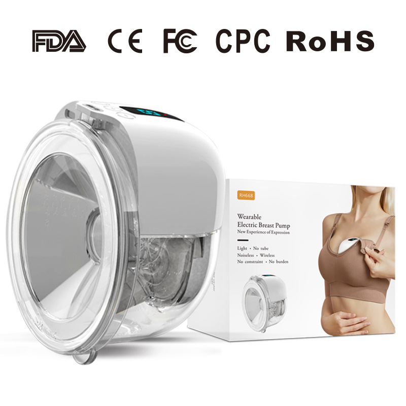 Wearable electric breast pump