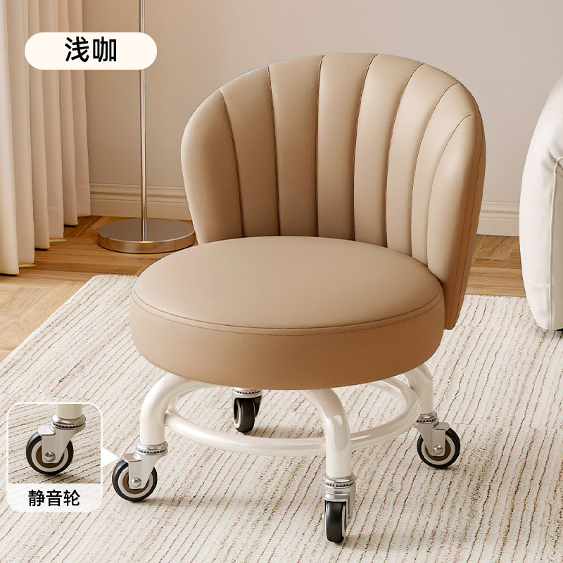 Rueda universal móvil pequeño taburete giratorio con respaldo taburete con polea para bebés pequeños taburete bajo para cambiar zapatos taburete simple antideslizante image 18