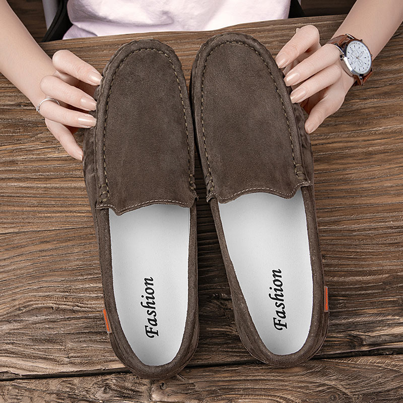 Transfronterizos chatarra Hot Bean zapatos de cuero de hombre esmerizado zapatos de cuero casuales zapatos perezosos con suela suave coreana tendencia británica