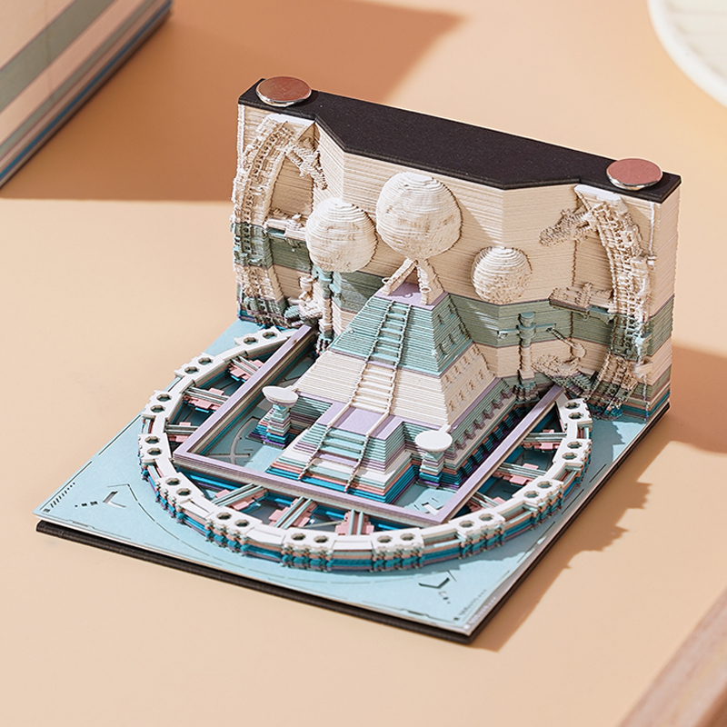 3D stereoscopic hand-tear paper carving sticky notes便利贴拯救地球日历创意文具摆件哈利波特 - 3D stereoscopic hand-tear paper carving sticky notes Earth-saving calendar creative stationery Harry Potter piece