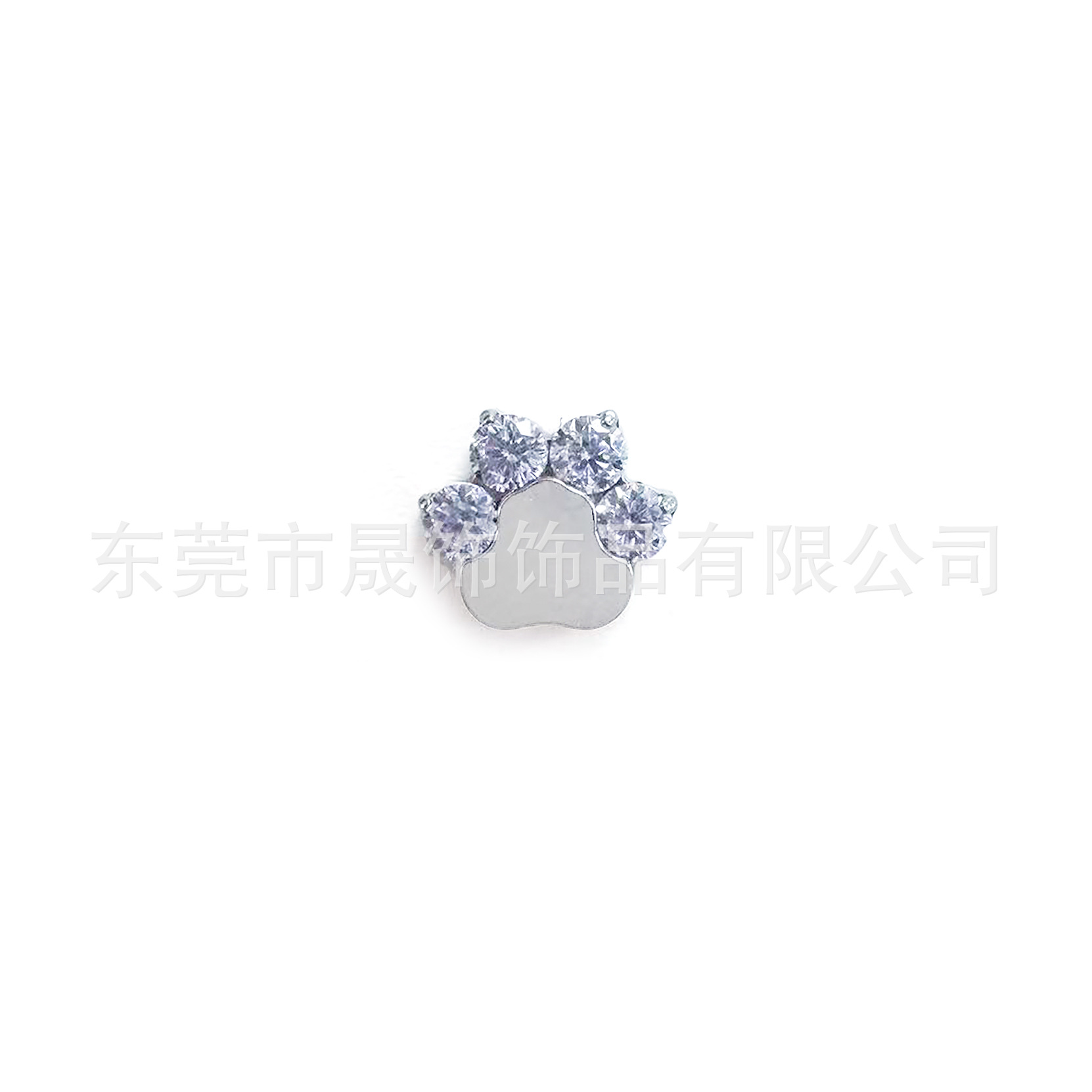 F136 Titanium Alloy Cat Paw Studded Cubic Zirconia Ear Stud G23 Internal Thread Labret Stud Helix Cartilage Stud Piercing Jewelry Cat Paw Zirconia