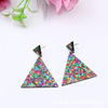 Fashionable earrings, acrylic triangle, simple and elegant design