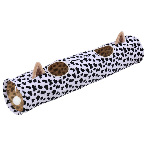 Pet Products Amazon New Cat Ears Straight Foldable Cat Tunnel Self-Hiring Paper Cat Tunnel Toy