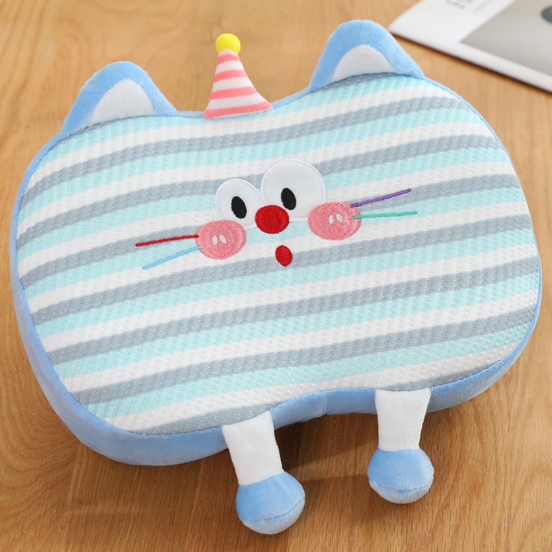 Memoria de dibujos animados algodón gato estómago almohada columna cervical almohada dormitorio de estudiantes almohada pequeña almohada casera almohada de siesta verano