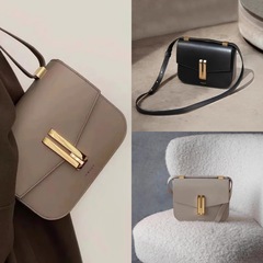 英國小眾Demellier-TheVancouver豆腐包單肩斜挎頭層牛皮小方包女