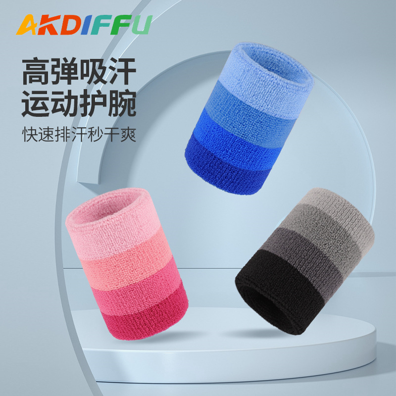 Nueva toalla absorbente de sudor pulsera transpirable sudor-limpieza pulsera baloncesto bádminton deportes colorido alta elástica deportes pulsera