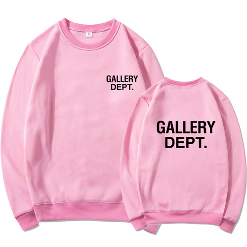 GALLERY DEPT Streetwear Letter Print Fleece Crew Neck Hoodie for Men and Women High Street Loose Hoodie