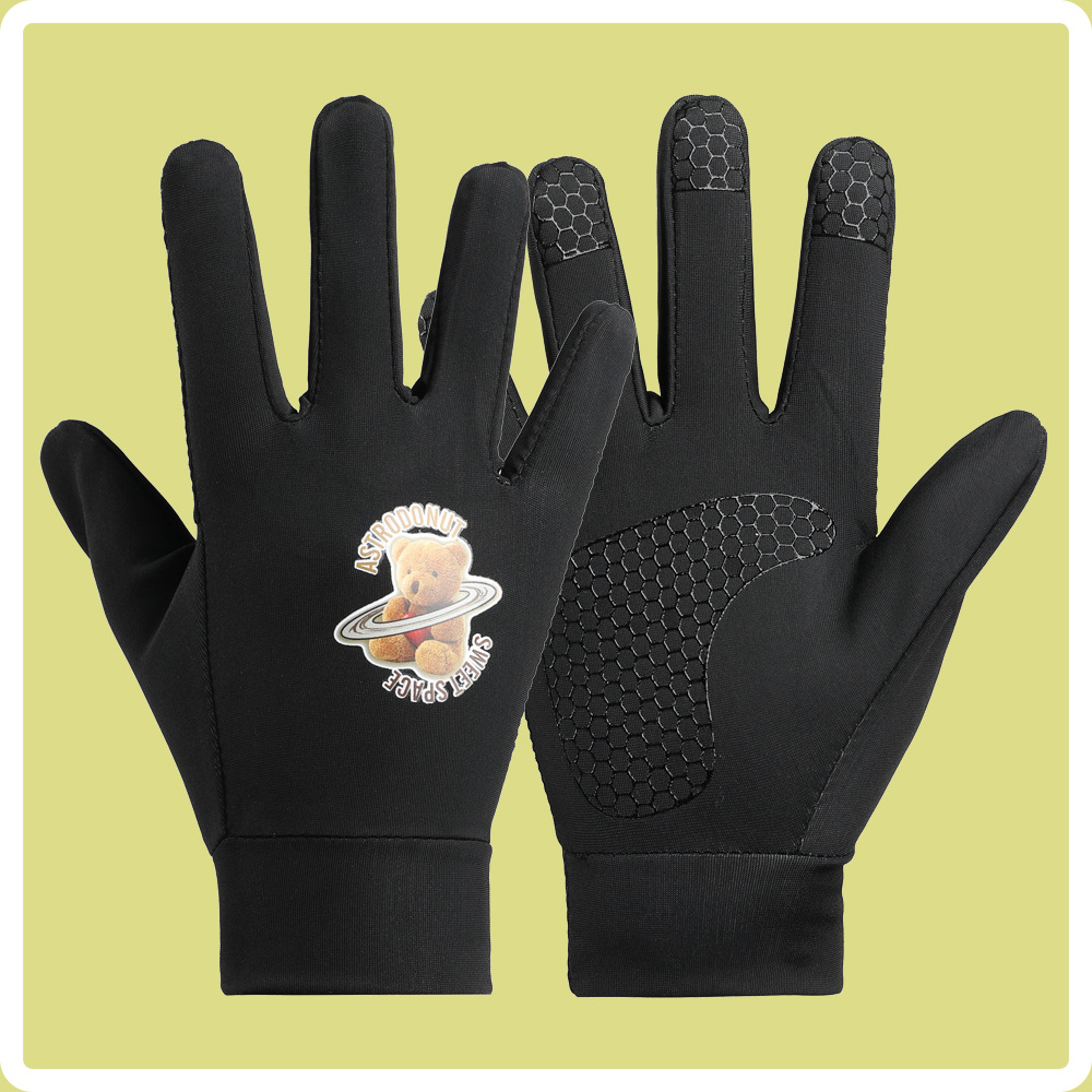 Guantes finos para niños, de secado rápido, transpirable, antideslizante, alta elasticidad, primavera, otoño, verano, ciclismo, montañismo, protección solar, guantes de seda de hielo de cinco dedos