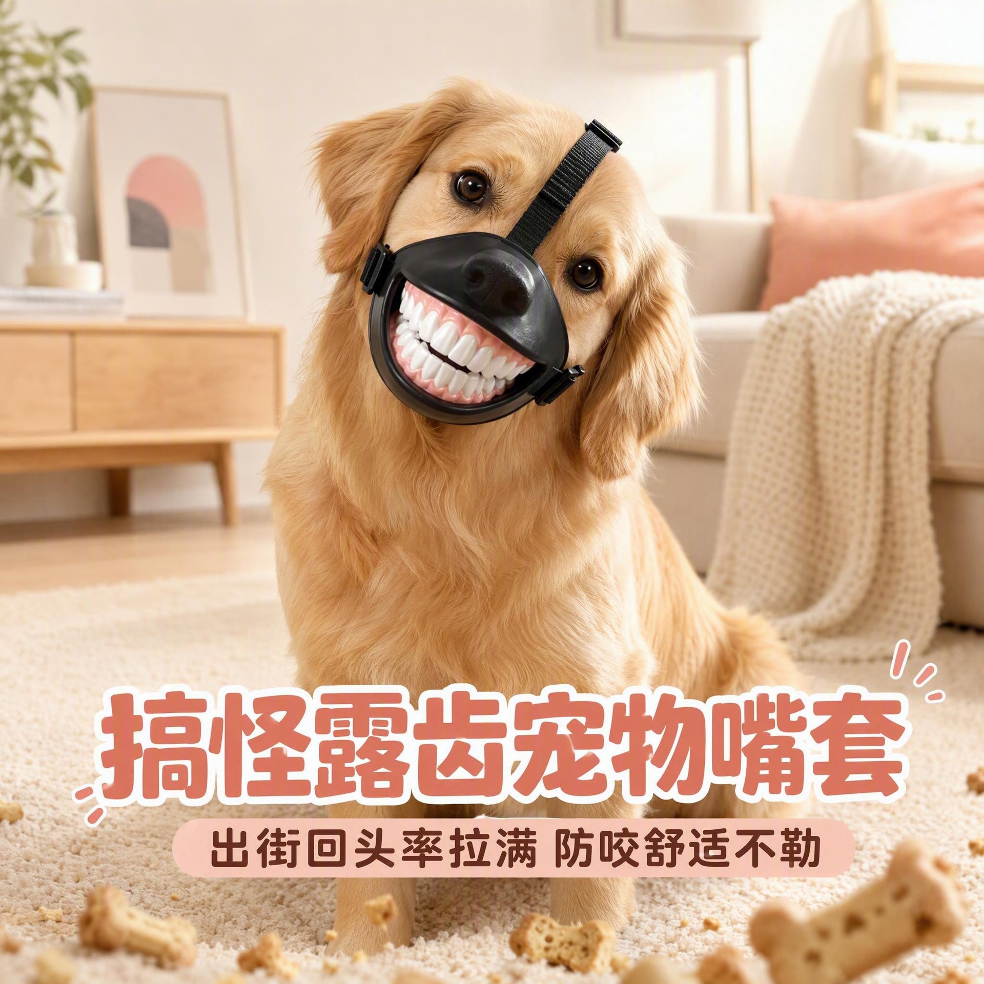 El nuevo perro divertido transfronterizo se ríe de la boca de los dientes y viaja con una divertida decoración de la boca funny Dog muzzle image 1