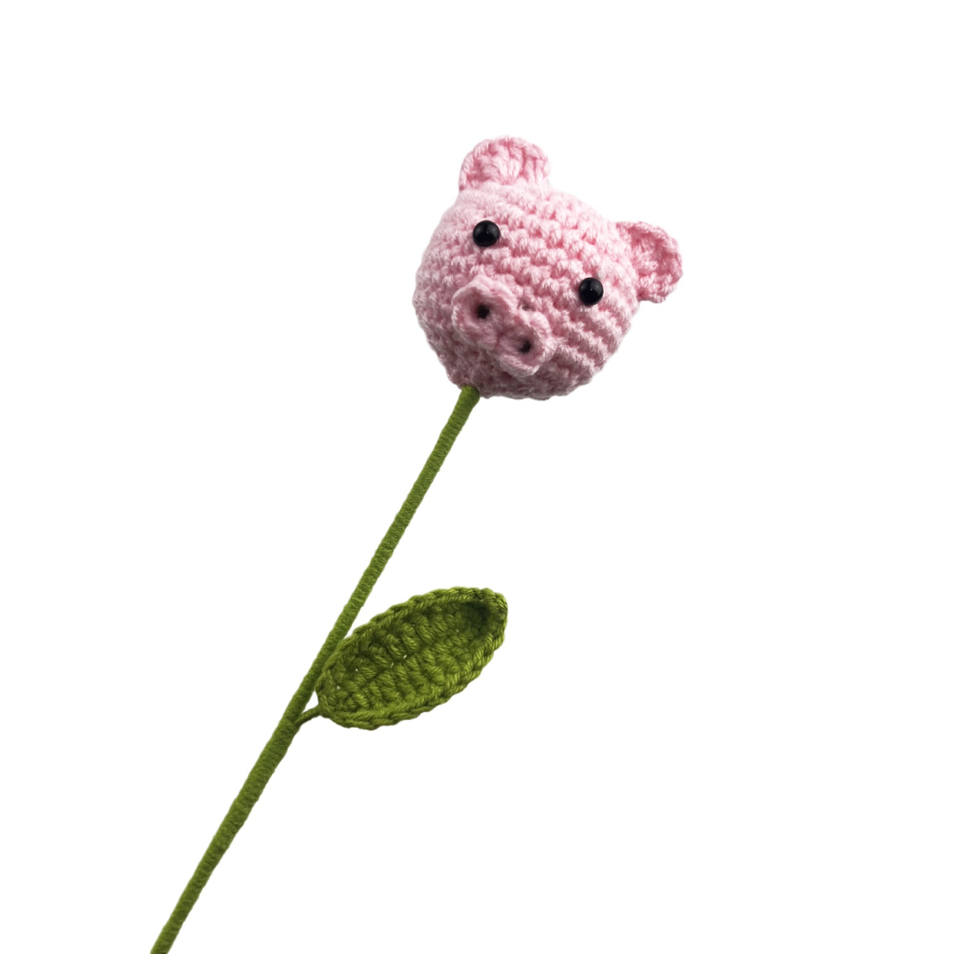 Producto terminado simulación lana hecha a mano flor decoración del hogar animal de dibujos animados creativo muñeca tejida cerdo ramo