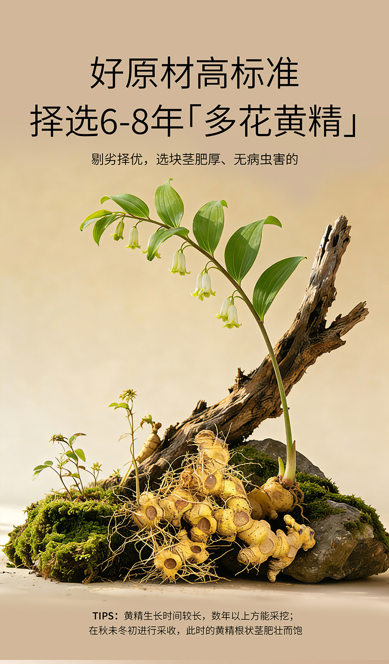 Ready to Eat Nine-Processed Polygonatum Root 70g Jar Jiuzheng Huang Jing key features