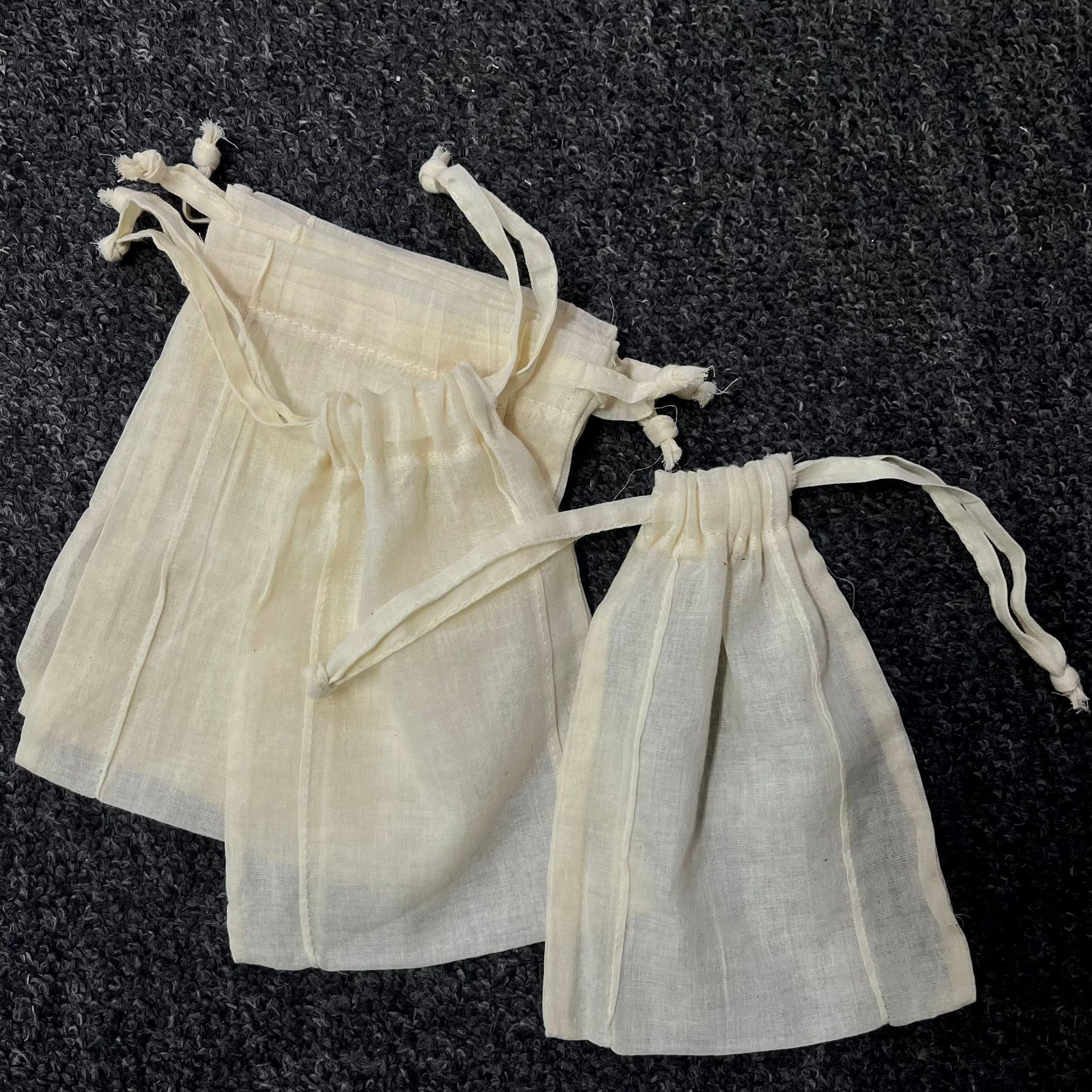 绿色原麻复古环保棉纱棉布包装束口布袋子护肤品饰品用具麻布袋子