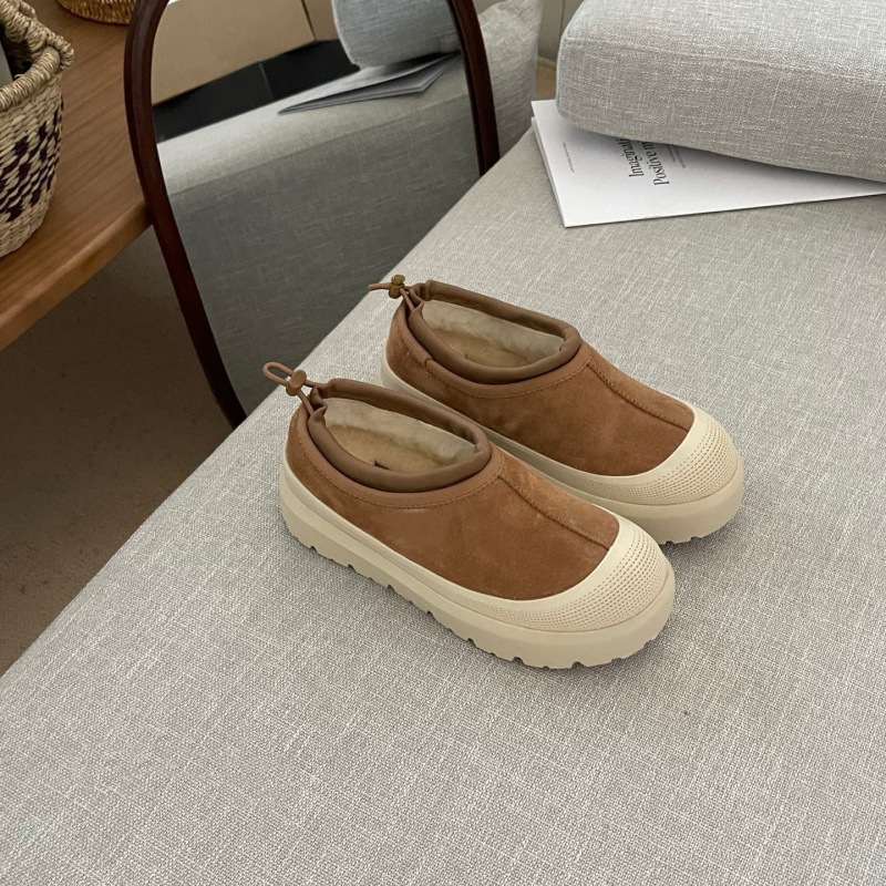 Schneestiefel Stiefeletten Schuhe Kurze Designer Bottes Schaffell Chesut Olive Hickory Sand Senfsamen Winter Warme Wollplattform Dicke Sohle Schuhstiefeletten_voghion.com