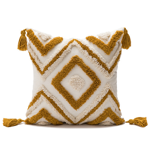 Bohemian style tufted pillow Moroccan ethnic tassel cushion Nordic ins living room sofa pillow cover