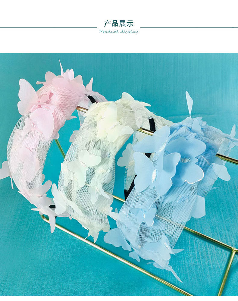 Fashion Chiffon Butterfly Candy Color Headband display picture 3