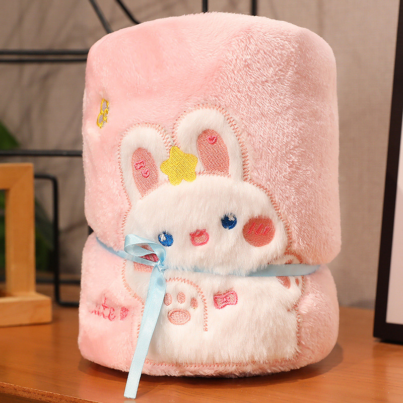 Animal de dibujos animados coral mantas de peluche mantas de siesta de oficina mantas de aire acondicionado estudiantes niños mantas pequeñas regalos de la empresa