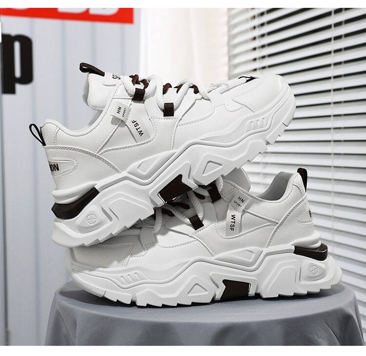 Giày thể thao nam sneaker thoáng khí tăng chiều cao, đế cao su gót thấp 1-3 cm — C118 màu trắng, C118 màu xám chi tiết 13