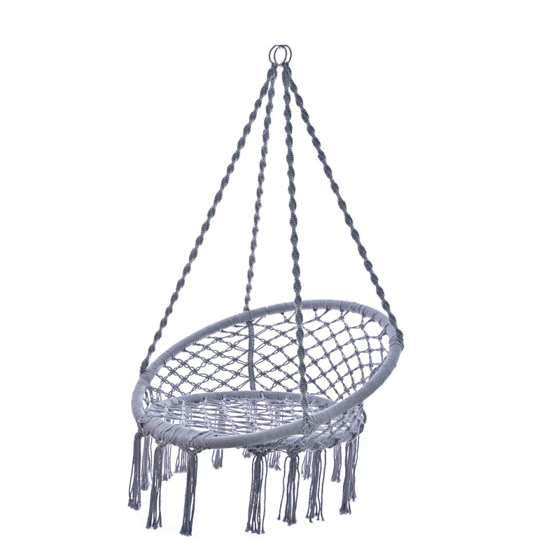 Ins nórdico columpio silla colgante celebridad de Internet Douyin interior y exterior balcón cuna tejido a mano con flecos asiento de canasta colgante