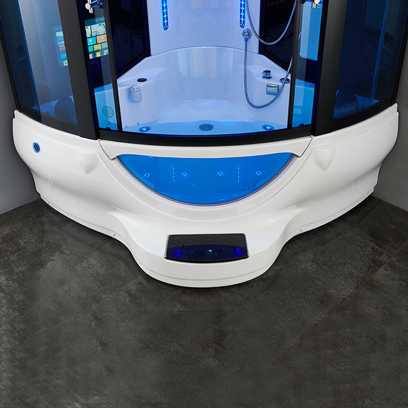 Sala de vapor de 1,5 m en forma de abanico con bañera sala de ducha integrada con pedal sala de sauna de ducha de vapor integrada