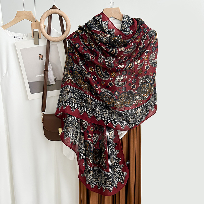 Vintage algodón y lino bufandas elegantes regalos sorpresa del día de la madre mujeres estilo de diseño personalidad de moda