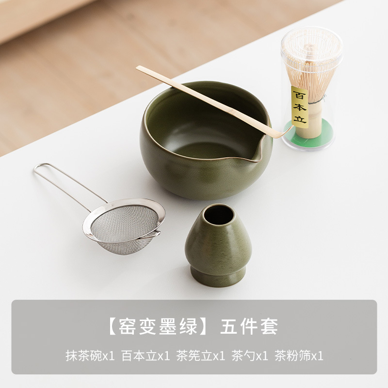 [가마가 짙은 녹색으로 변하다] 아크벨리 말차 그릇 5종 세트