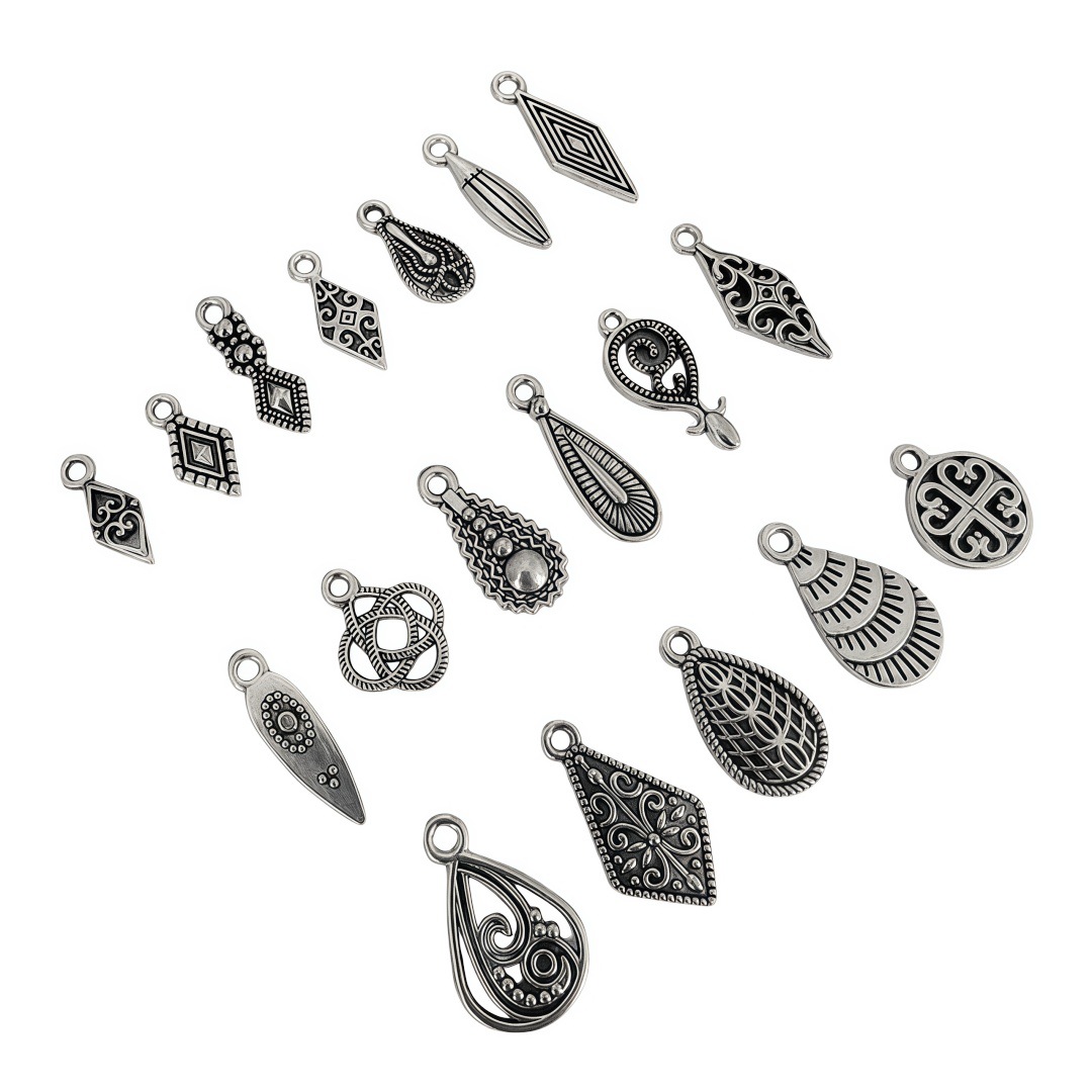 Cross-Border Alloy Tassel Small Pendant DIY Handmade Bracelet Necklace Small Pendant Jewelry Accessories Production Materials Wholesale