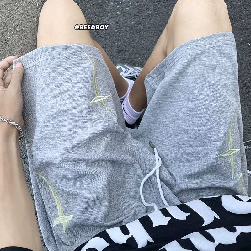 Весенние трендовые брюки, спортивные модные шорты, свободный прямой крой, плюс-сайз
