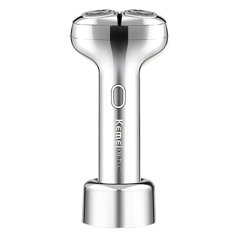 Afeitadora Eléctrica Kemei para Hombre KM-T1-C, Maquinilla de Afeitar Flotante para Uso Doméstico, Totalmente Lavable, Recortadora de Barba Giratoria
