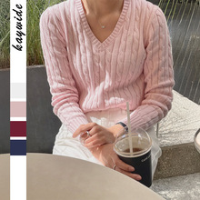 迪芸跨境欧美时尚休闲纯色打底毛衣毛织女装2025秋冬亚马逊独立站