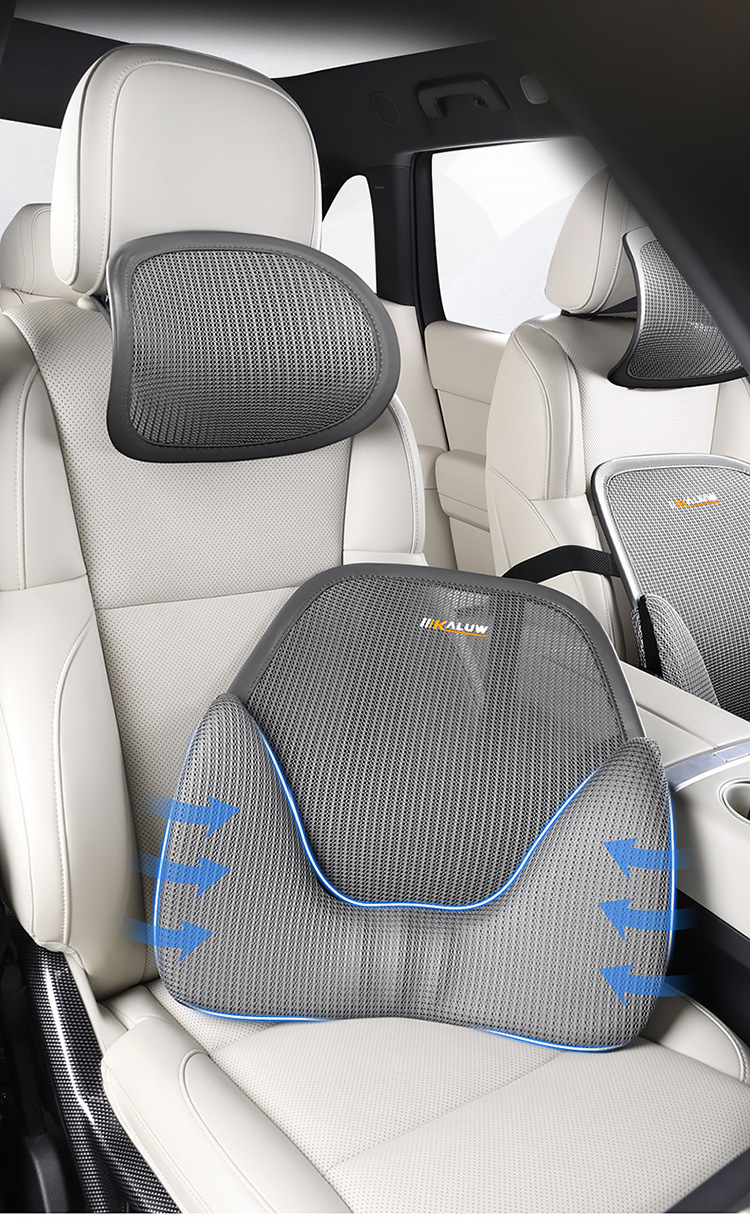 New Yungan Silk Car Lumbar Cushion Headrest Car Lumbar Strong Support Waist Protector Car Seat Cushion Four Seasons Summer