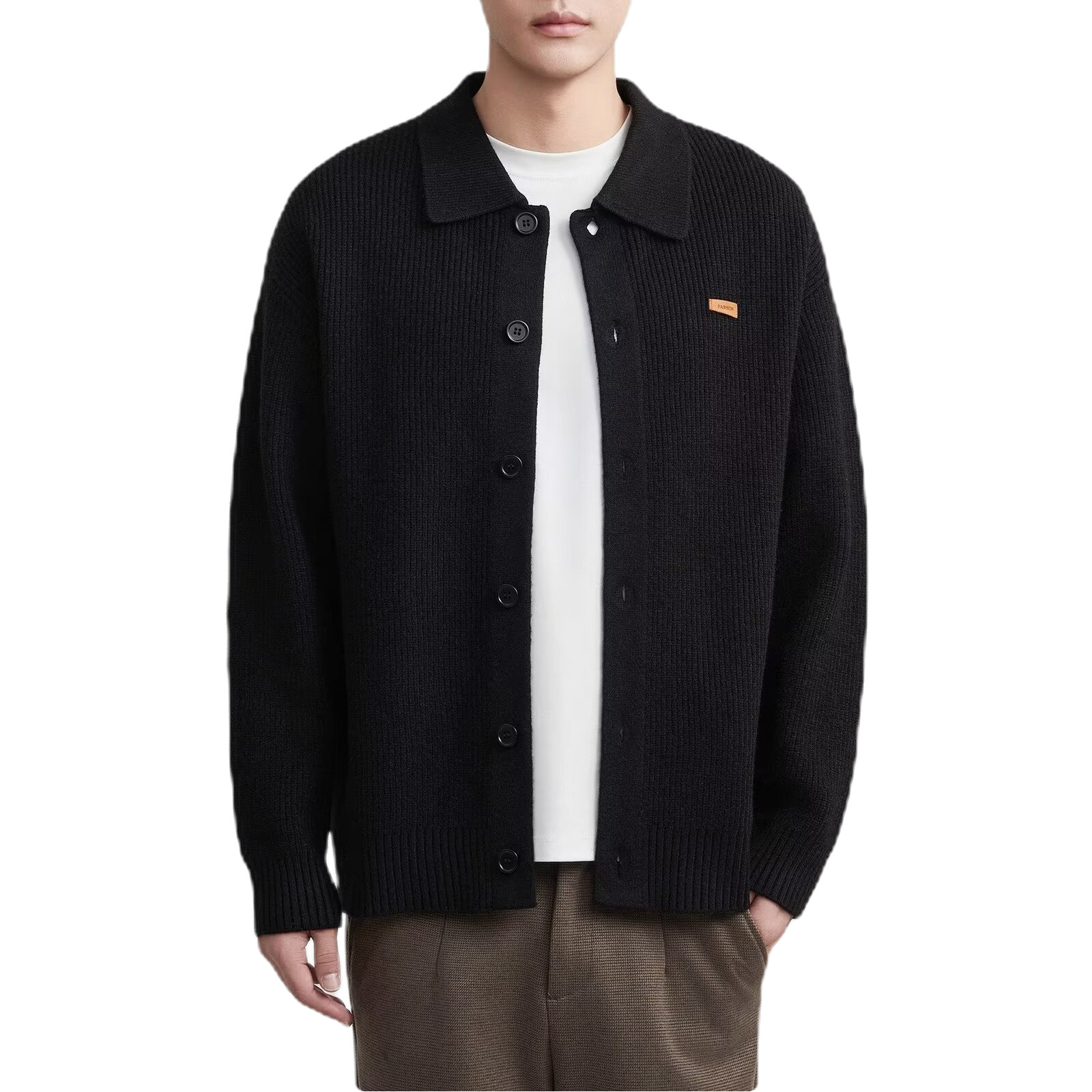 Explosiones transfronterizas de tamaño grande europeo polo camiseta de jersey suéter de punto cardigan hombre chaqueta fábrica de negocios al por mayor