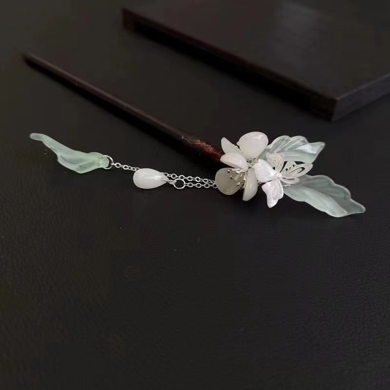 古风琉璃簪子步摇手工日常盘发发簪汉服古典流苏配饰蝶发饰头饰女